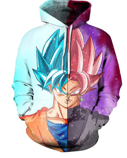 3D Dragon Ball Print Hoodie with Pockets for Men