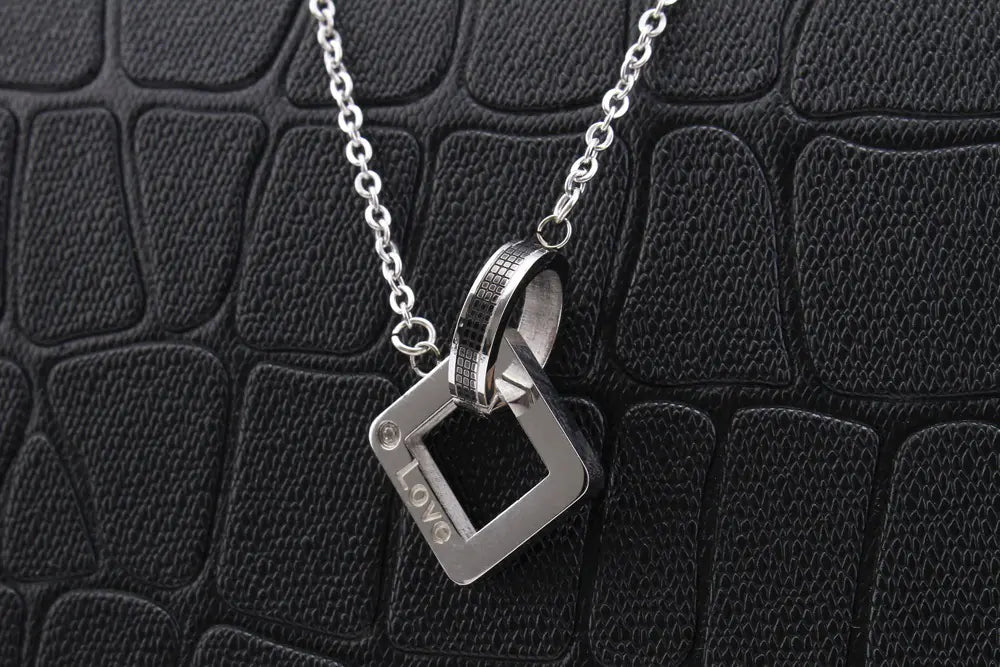 Korean Wholesale Jewelry: Heart & Square Pendant Necklaces