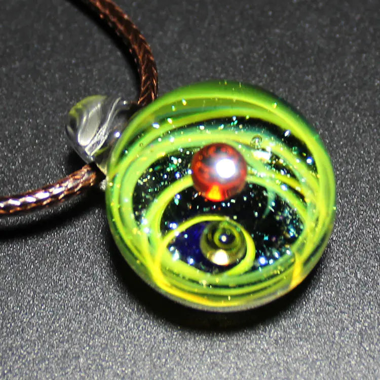 Dreamy Starry Sky Double Ball Pendant Necklace