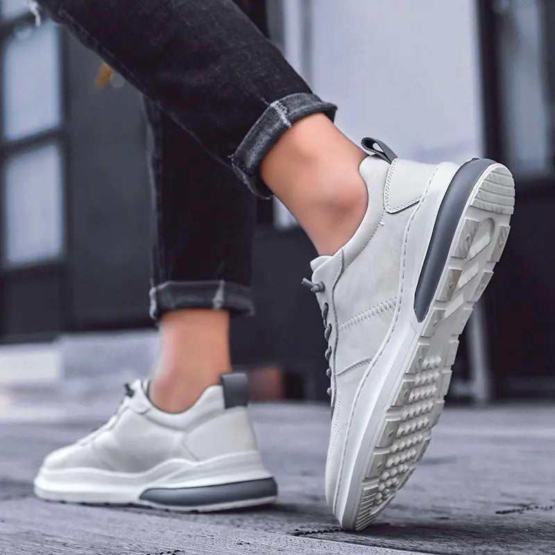Casual Moccasin Sneakers with Cushioning (Genuine Leather)