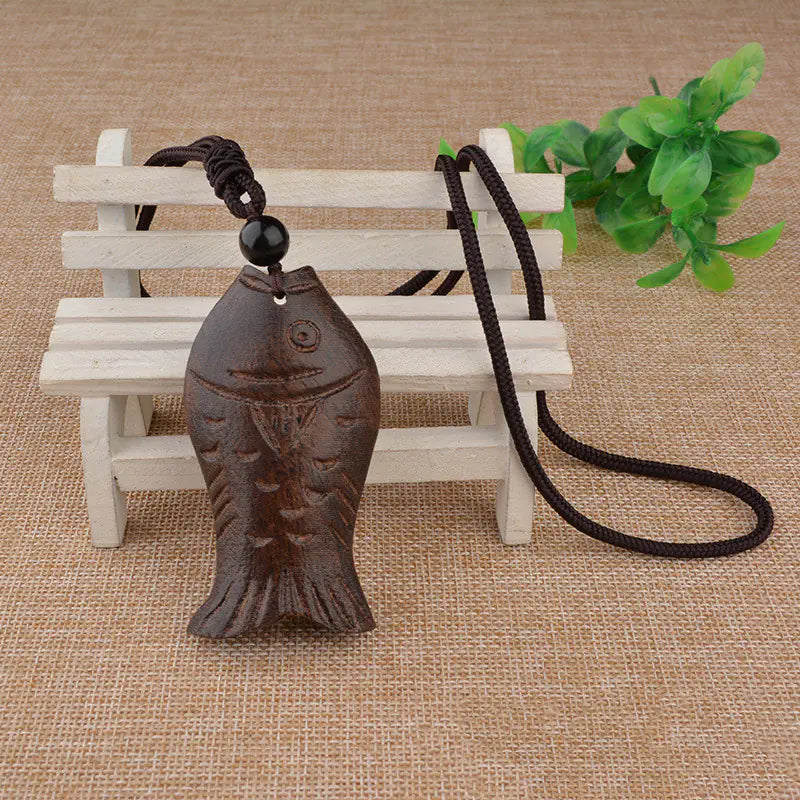 Handcrafted Wooden Fish Necklace - Ethnic Style Jewelry