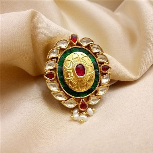 Kundan Oval Ring
