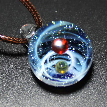 Dreamy Starry Sky Double Ball Pendant Necklace