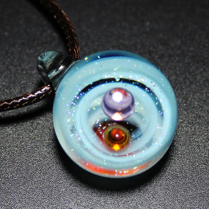 Dreamy Starry Sky Double Ball Pendant Necklace
