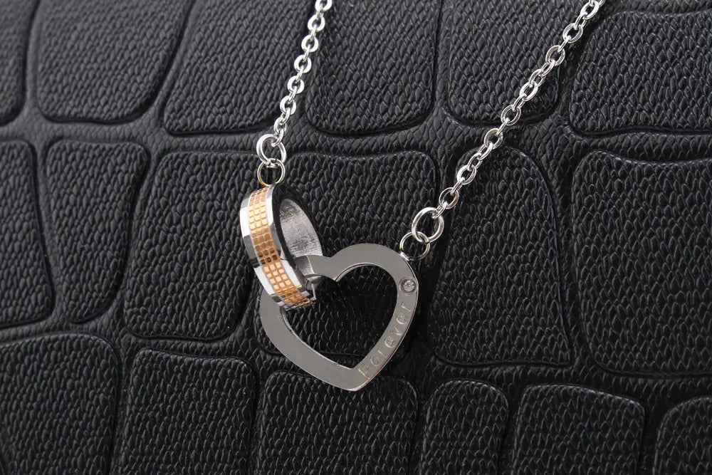 Korean Wholesale Jewelry: Heart & Square Pendant Necklaces
