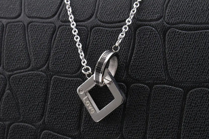 Korean Wholesale Jewelry: Heart & Square Pendant Necklaces