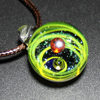 Dreamy Starry Sky Double Ball Pendant Necklace