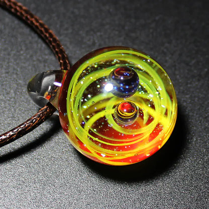 Dreamy Starry Sky Double Ball Pendant Necklace