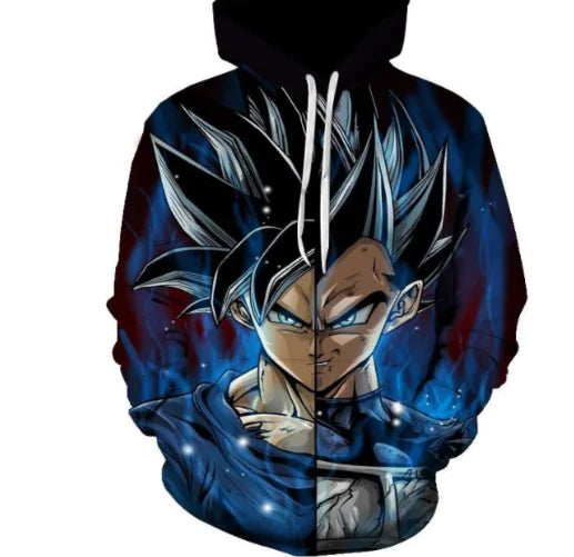 3D Dragon Ball Print Hoodie with Pockets for Men
