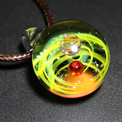 Dreamy Starry Sky Double Ball Pendant Necklace