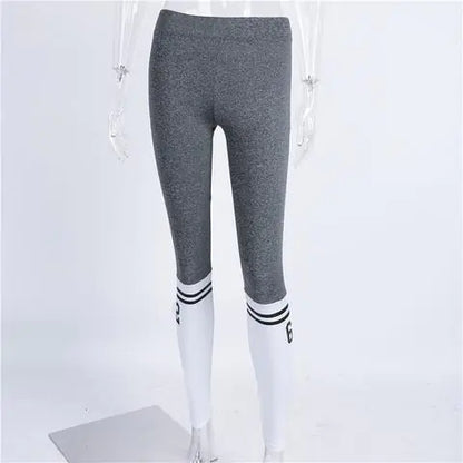 High-Waisted Stretch Fitness Leggings with Color Block
