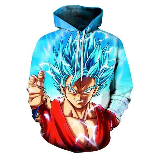 3D Dragon Ball Print Hoodie with Pockets for Men
