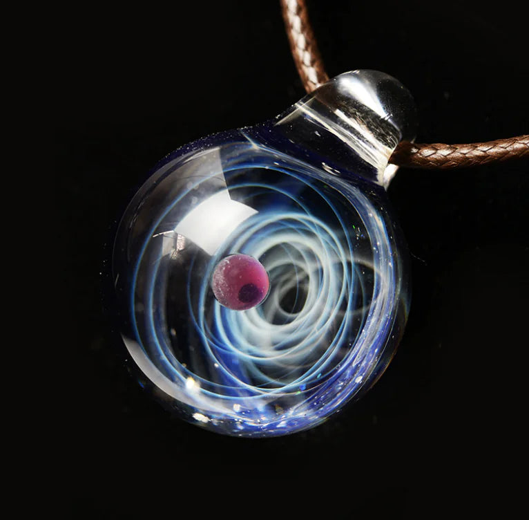 Dreamy Starry Sky Double Ball Pendant Necklace