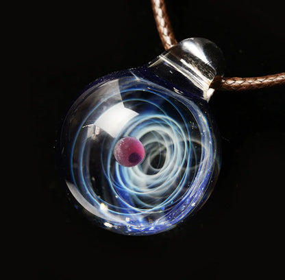 Dreamy Starry Sky Double Ball Pendant Necklace