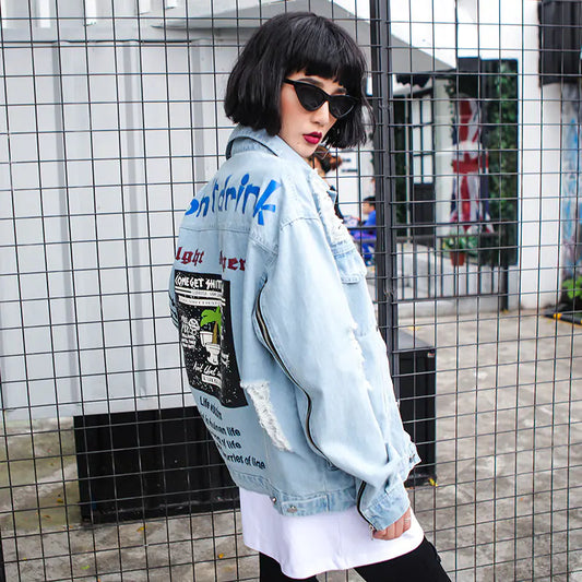 Women's Denim Jacket, Casual Loose Short Coat
