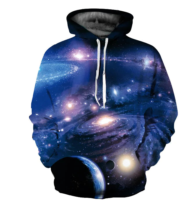 3D Hoodie Sweatshirt, Long Sleeve Couple Baseball Jacket