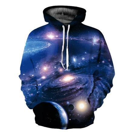 3D Hoodie Sweatshirt, Long Sleeve Couple Baseball Jacket