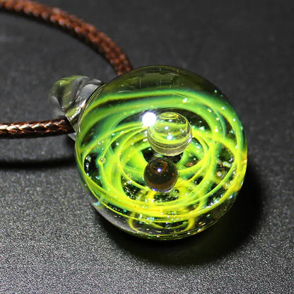Dreamy Starry Sky Double Ball Pendant Necklace