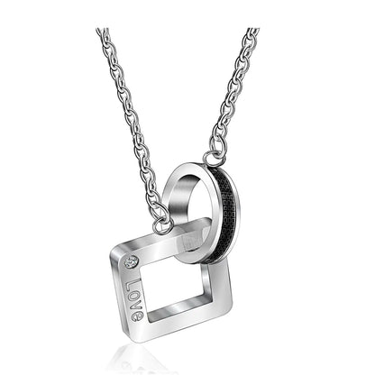 Korean Wholesale Jewelry: Heart & Square Pendant Necklaces