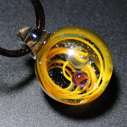 Dreamy Starry Sky Double Ball Pendant Necklace