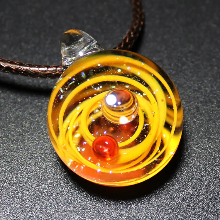 Dreamy Starry Sky Double Ball Pendant Necklace