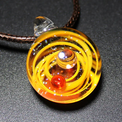 Dreamy Starry Sky Double Ball Pendant Necklace