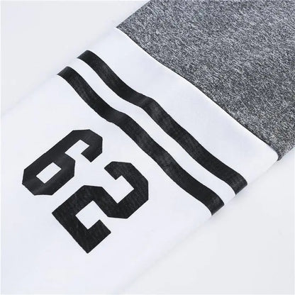 High-Waisted Stretch Fitness Leggings with Color Block