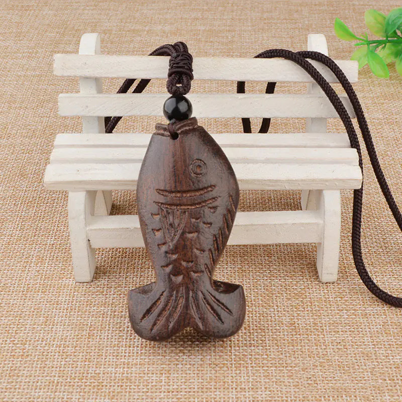 Handcrafted Wooden Fish Necklace - Ethnic Style Jewelry